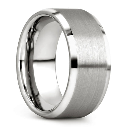 Classic Brushed White Tungsten Wedding Band