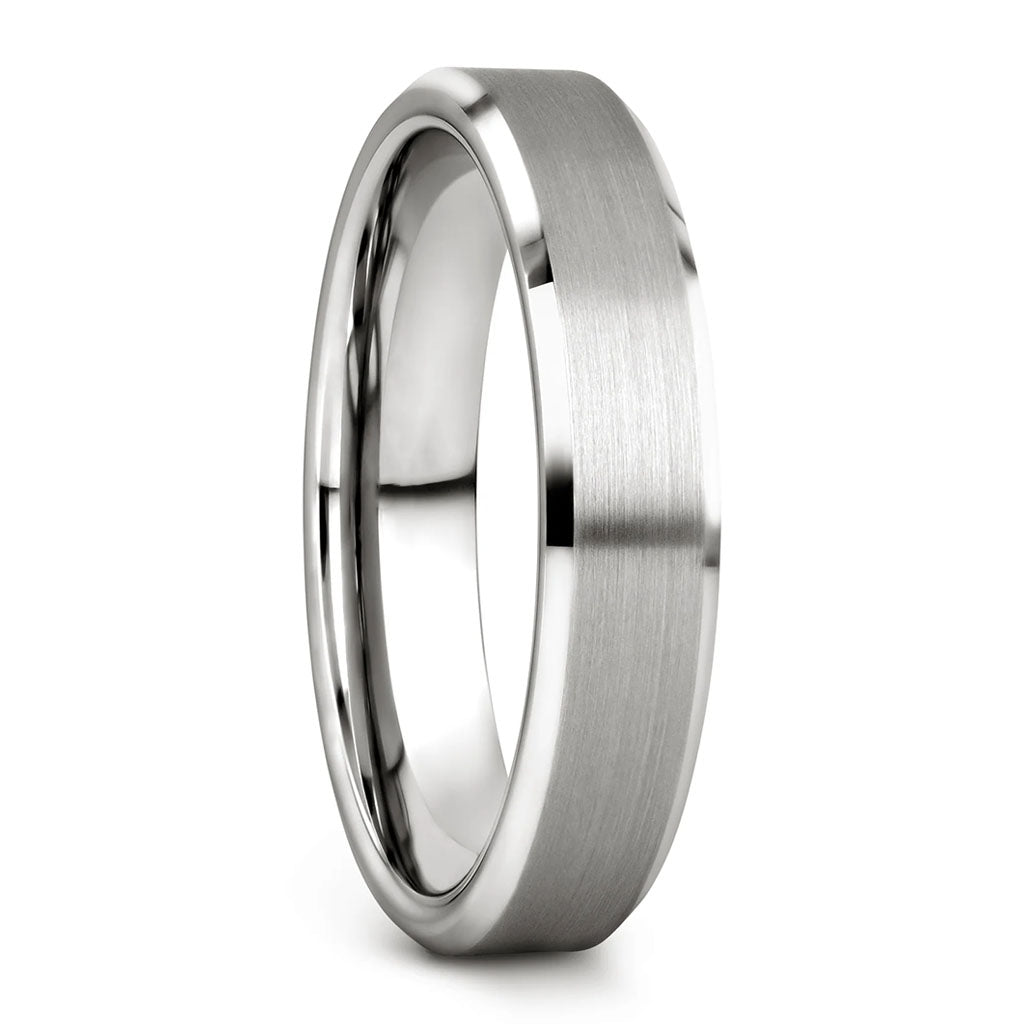 Classic Brushed White Tungsten Wedding Band