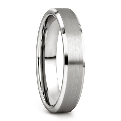 Classic Brushed White Tungsten Wedding Band