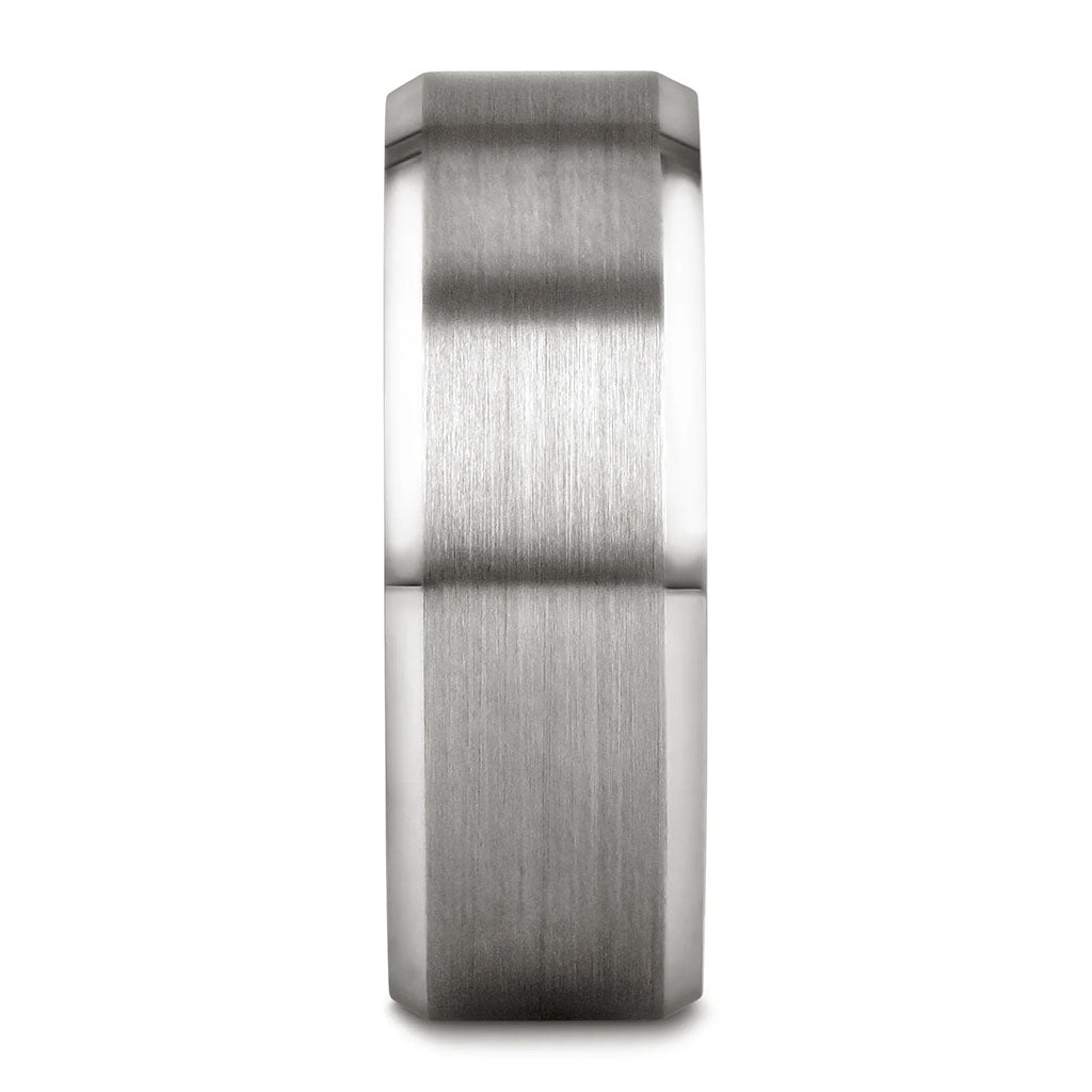 Classic Brushed White Tungsten Wedding Band