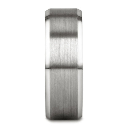 Classic Brushed White Tungsten Wedding Band