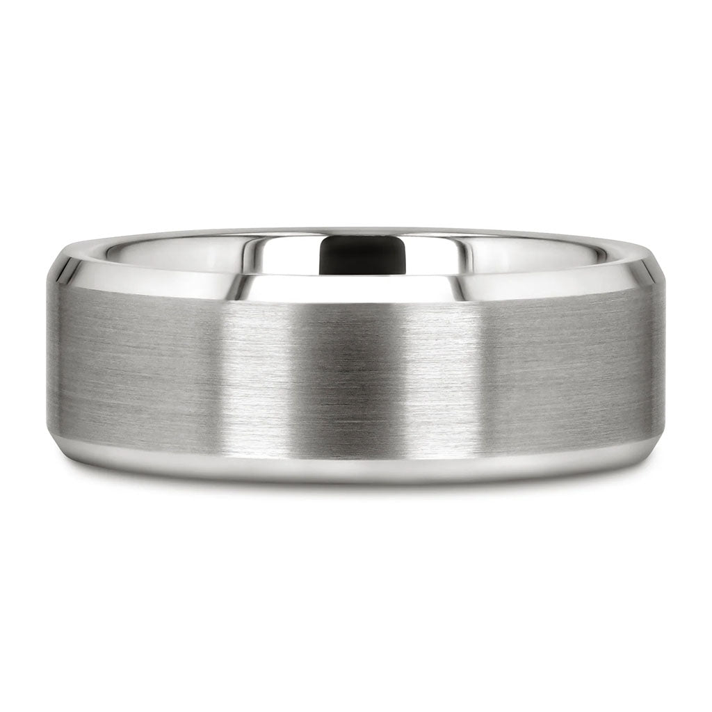 Classic Brushed White Tungsten Wedding Band