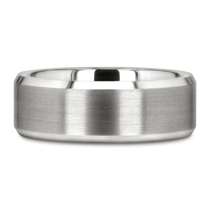 Classic Brushed White Tungsten Wedding Band