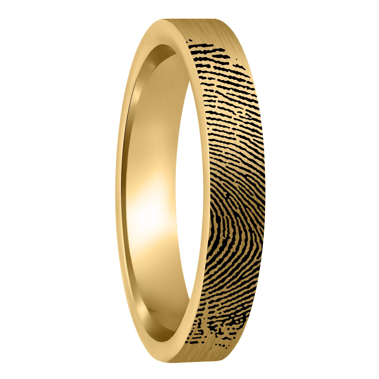 Custom Fingerprint Engraved Brushed Tungsten Women's Ring
