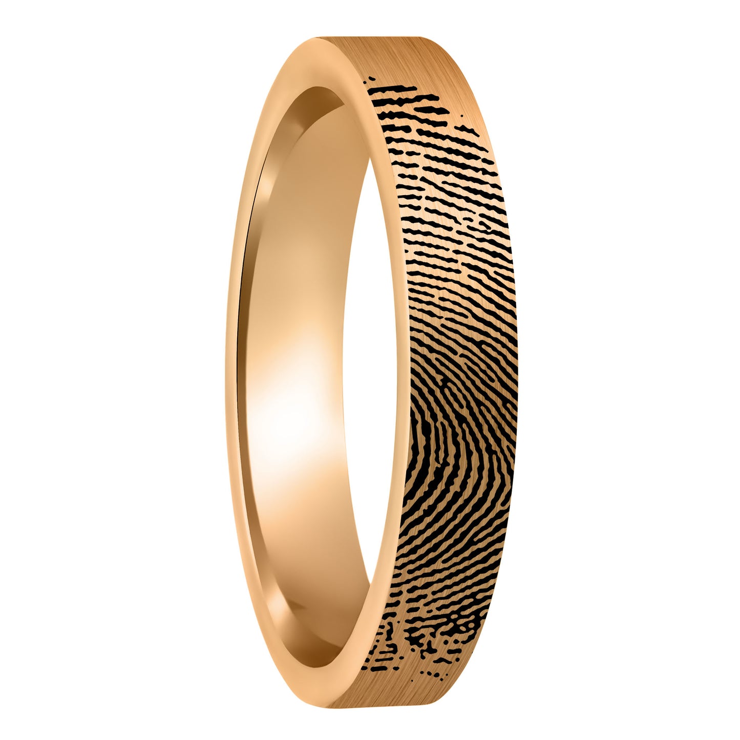 Custom Fingerprint Engraved Brushed Tungsten Women's Ring