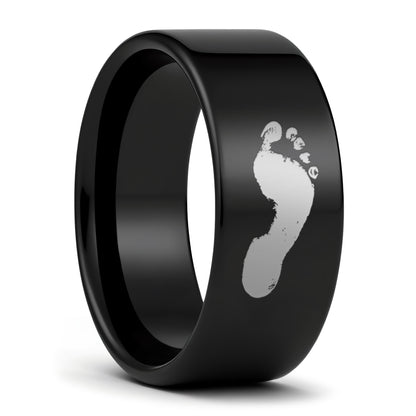 Custom Footprint Tungsten Men's Ring