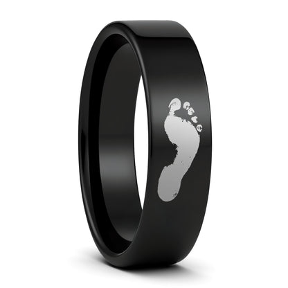 Custom Footprint Tungsten Men's Ring