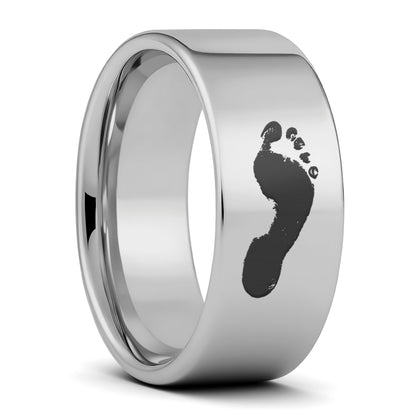 Custom Footprint Tungsten Men's Ring
