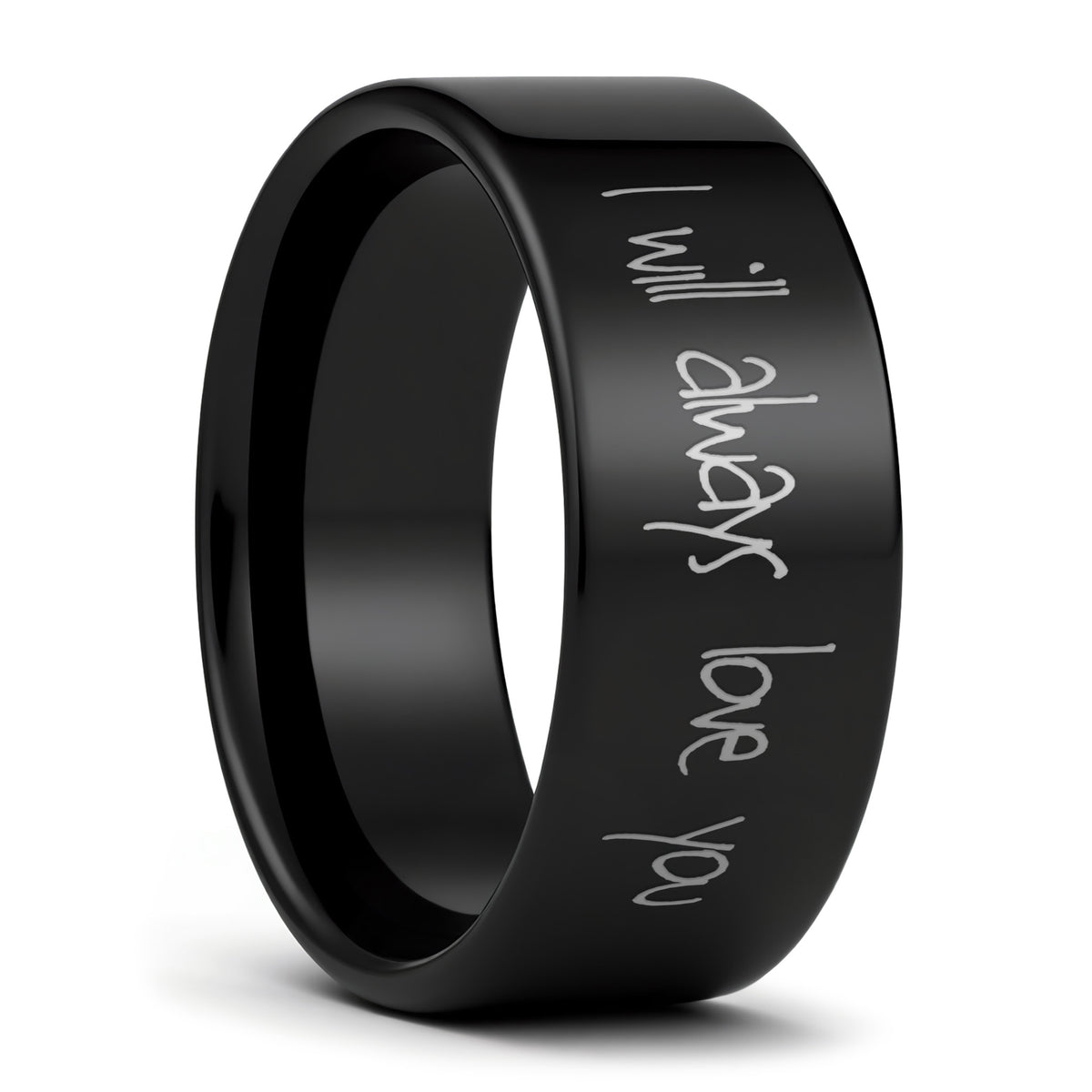 Custom Handwriting Tungsten Men's Ring