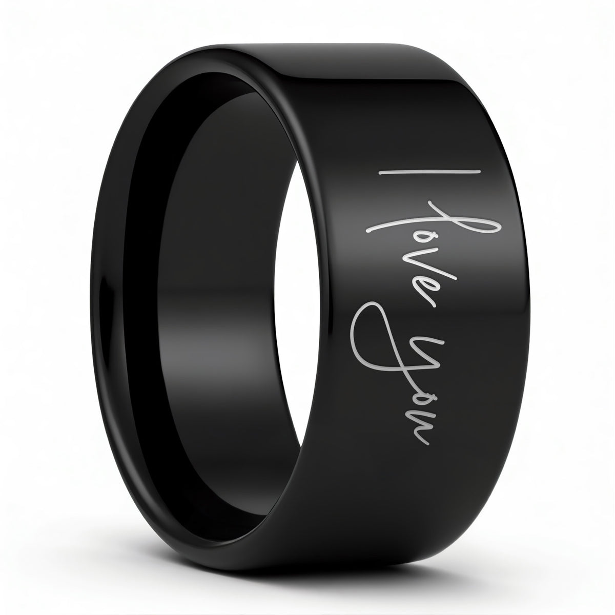 Custom Handwriting Tungsten Men's Ring