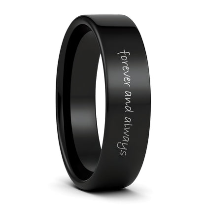 Custom Handwriting Tungsten Men's Ring
