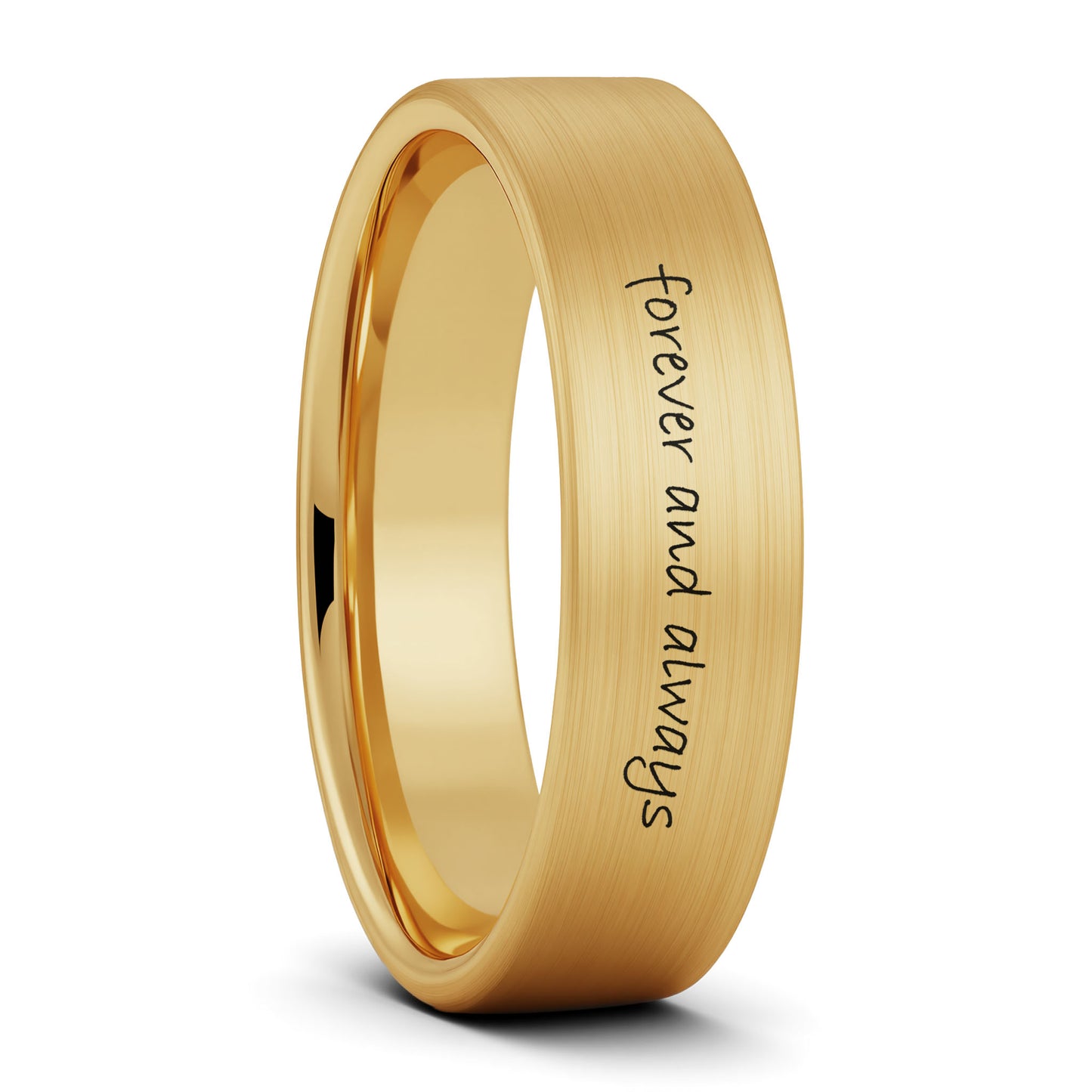 Custom Handwriting Brushed Tungsten Women's Ring