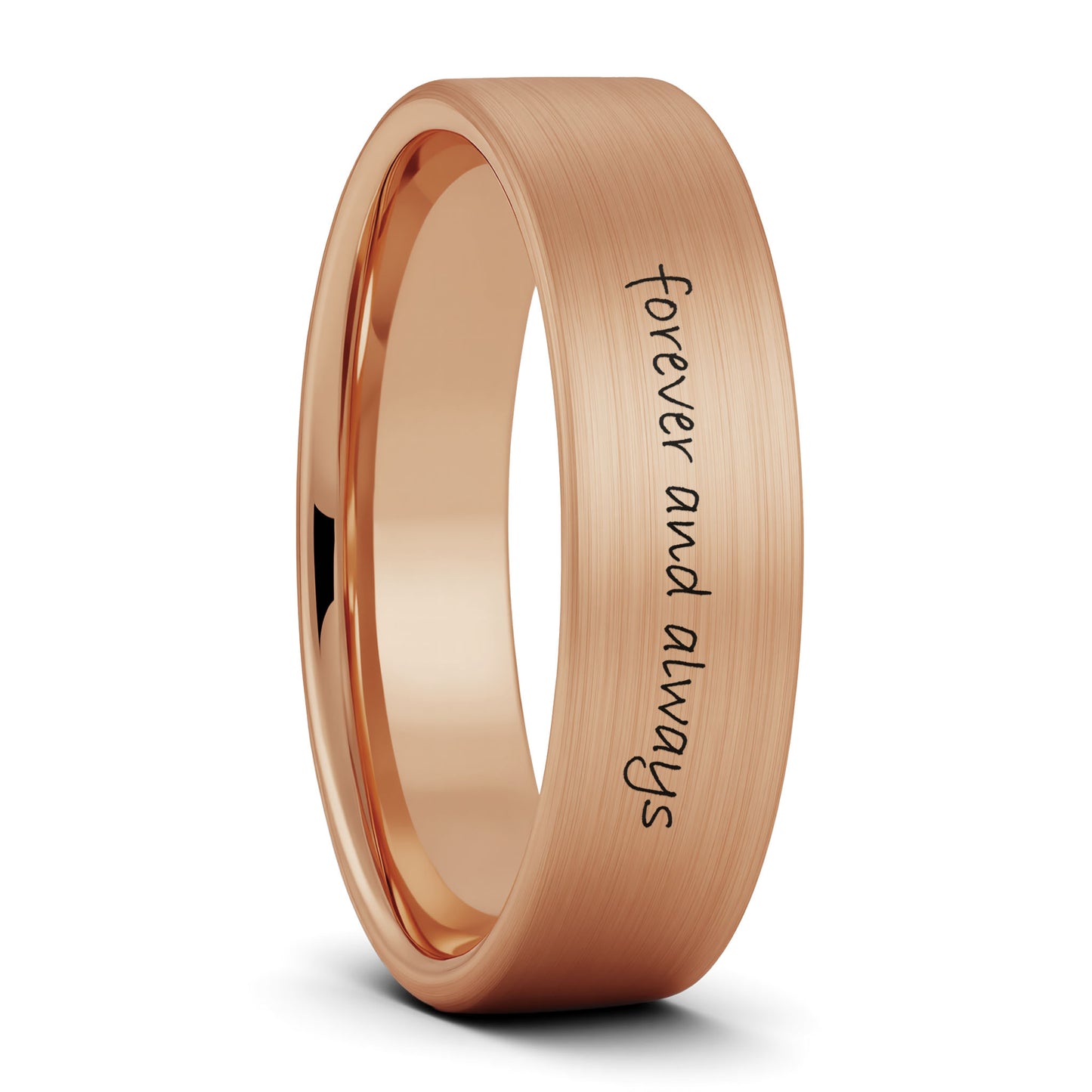 Custom Handwriting Brushed Tungsten Women's Ring