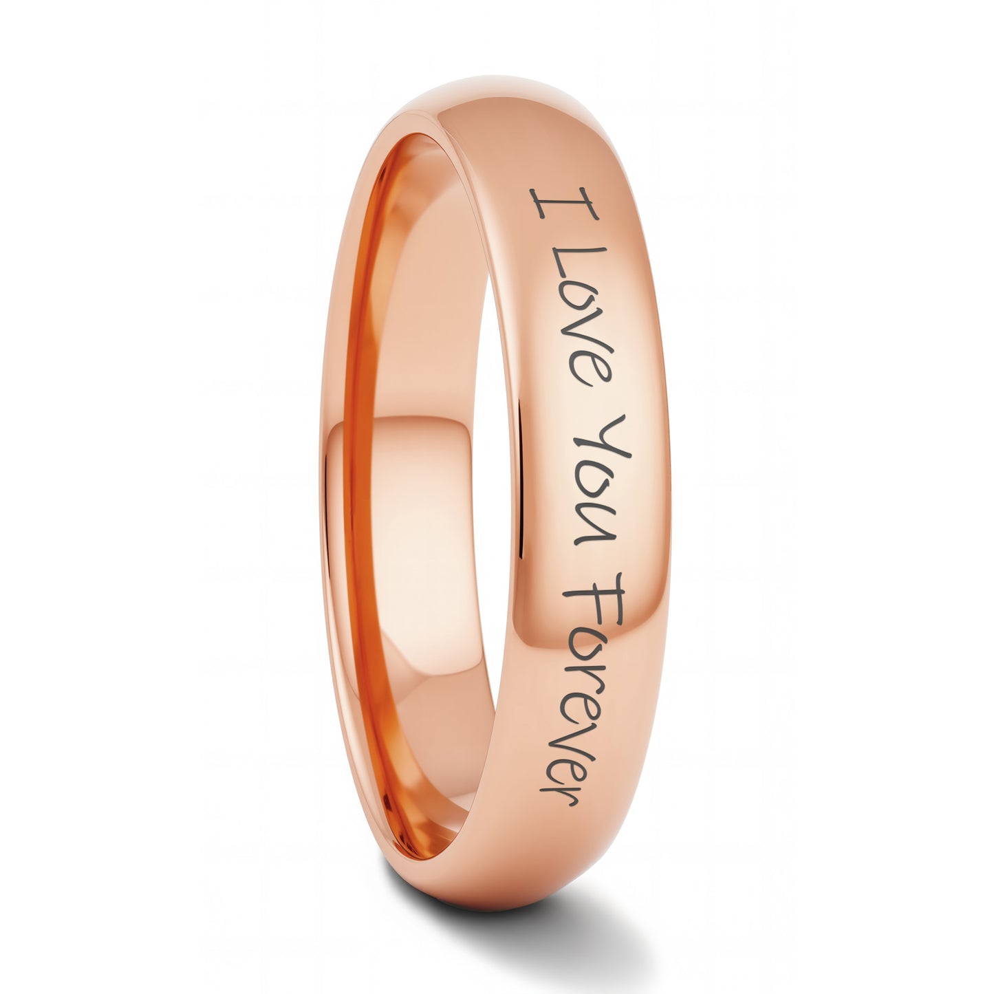 Custom Handwriting Engraved Domed Tungsten Men's Ring