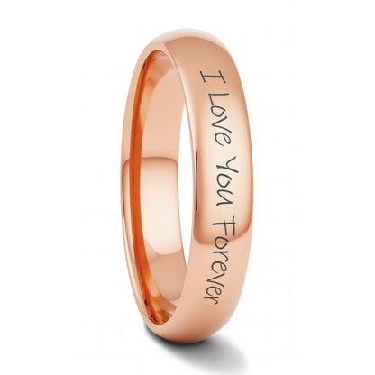 Custom Handwriting Engraved Domed Tungsten Men's Ring