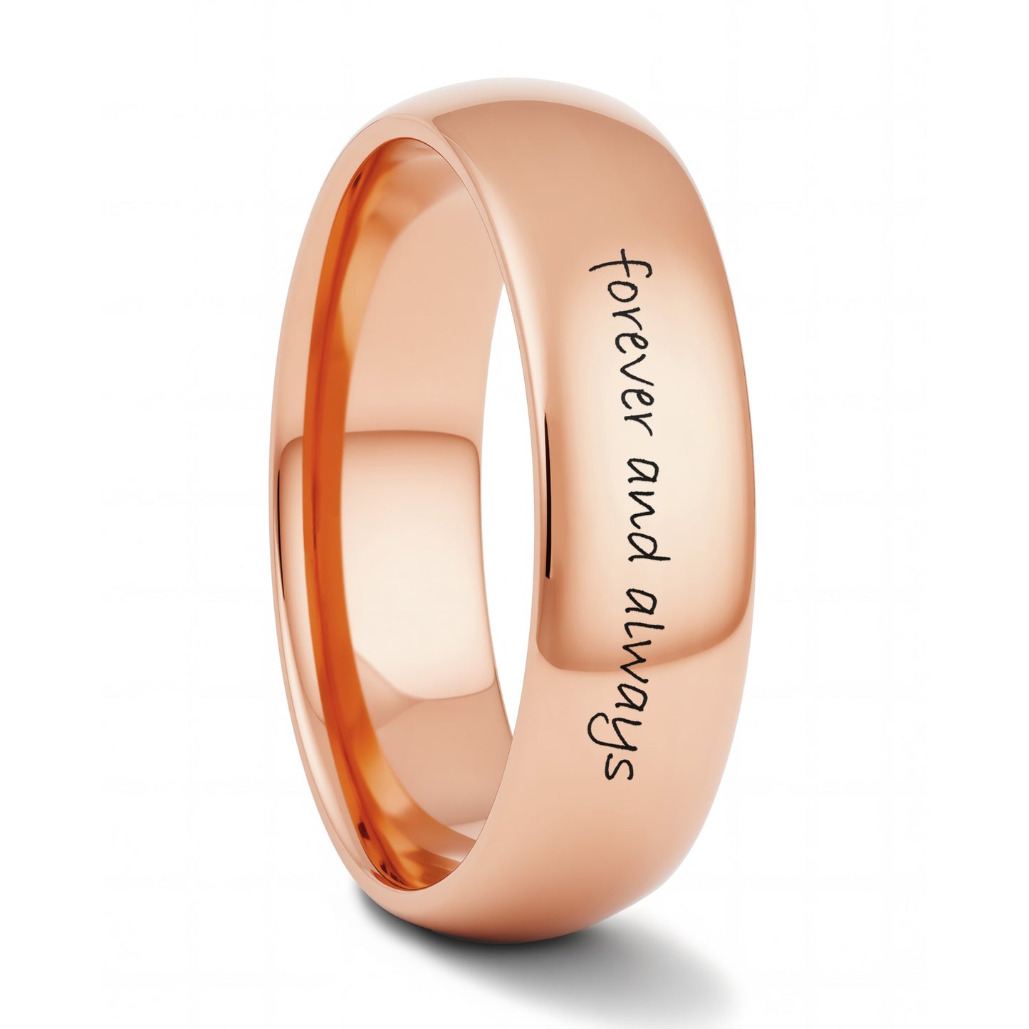 Custom Handwriting Engraved Domed Tungsten Men's Ring