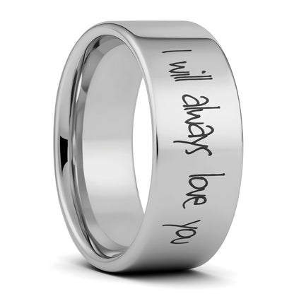 Custom Handwriting Tungsten Men's Ring