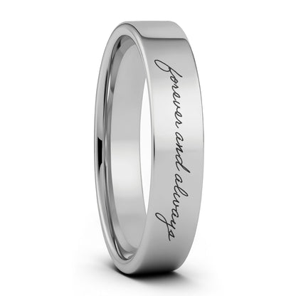 Custom Handwriting Tungsten Men's Ring