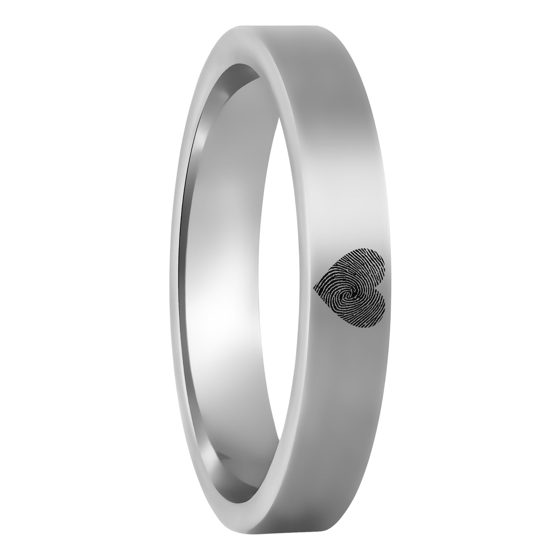 Custom Heart Fingerprint Tungsten Women’s Ring | Vansweden Jewelers