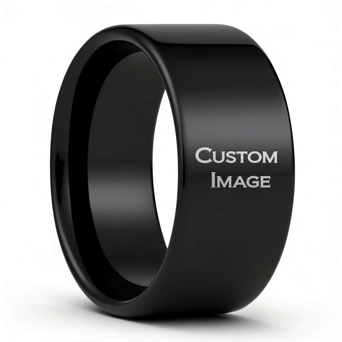 Custom Image Engraved Tungsten Men's Ring