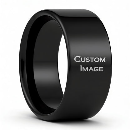 Custom Image Engraved Tungsten Men's Ring
