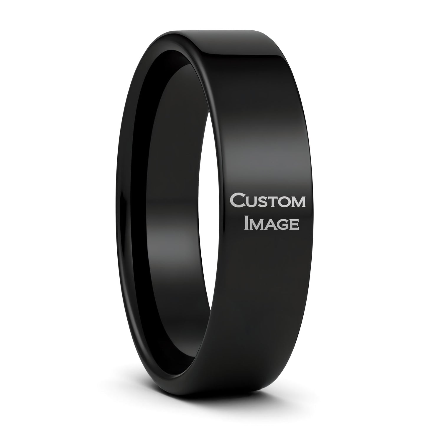 Custom Image Engraved Tungsten Men's Ring
