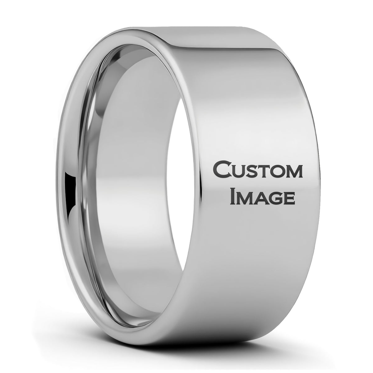 Custom Image Engraved Tungsten Men's Ring