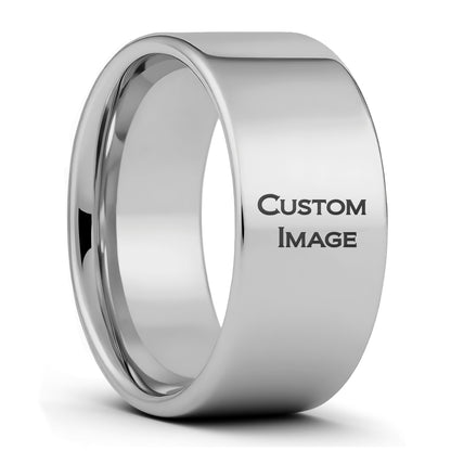 Custom Image Engraved Tungsten Men's Ring