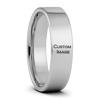 Custom Image Engraved Tungsten Men's Ring