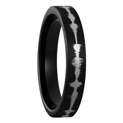 Custom Soundwave Tungsten Men's Ring