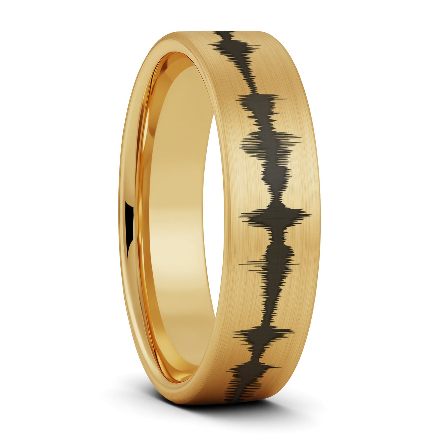 Custom Soundwave Brushed Tungsten Women's Ring