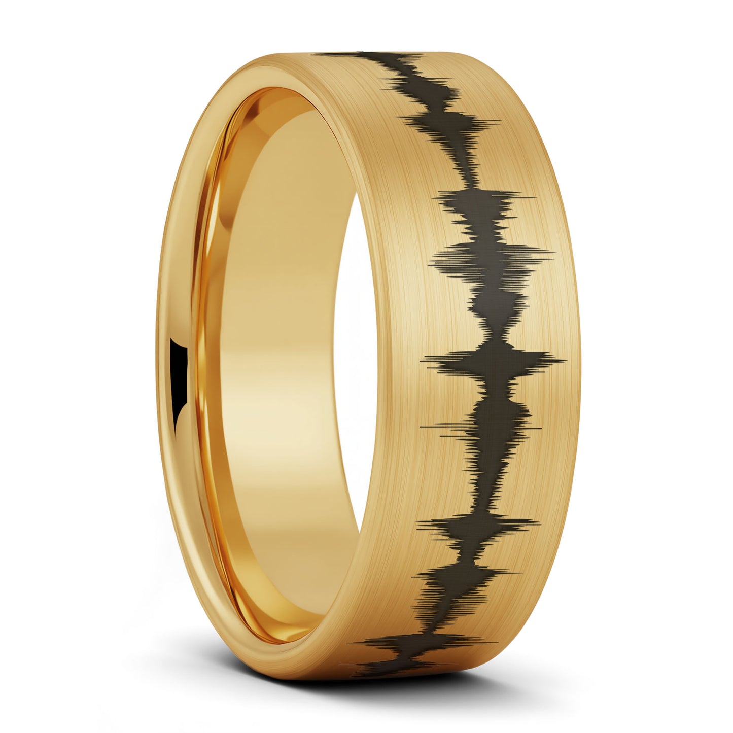 Custom Soundwave Brushed Tungsten Women's Ring