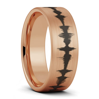 Custom Soundwave Brushed Tungsten Women's Ring