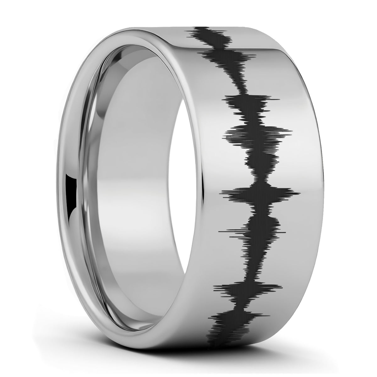 Custom Soundwave Tungsten Men's Ring