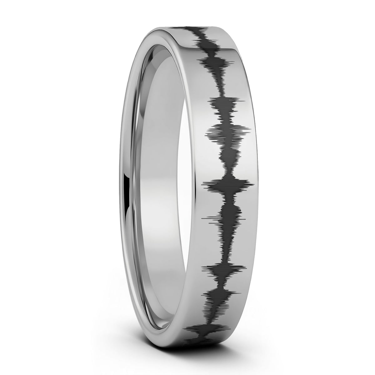 Custom Soundwave Tungsten Men's Ring