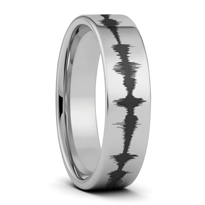 Custom Soundwave Tungsten Men's Ring