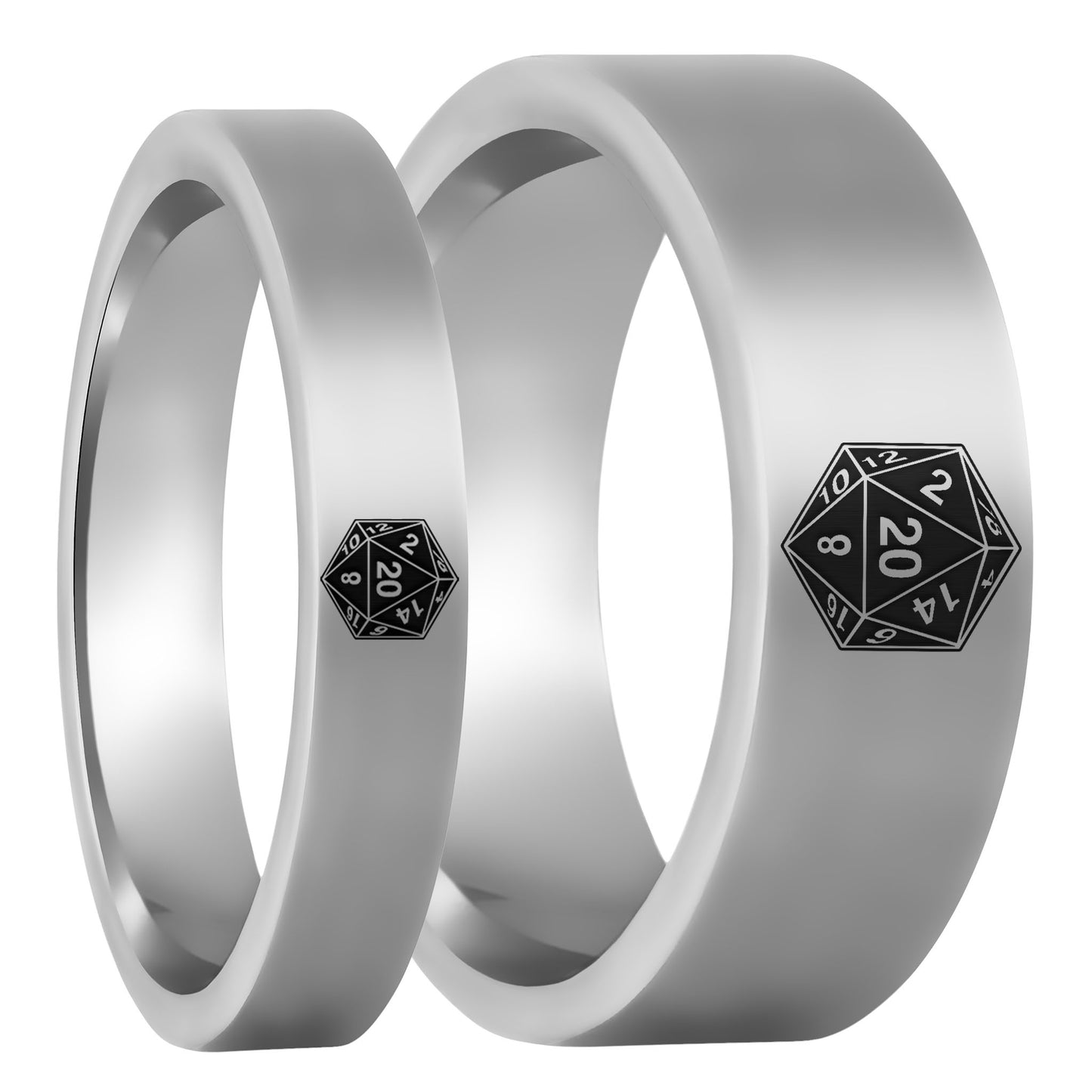 D20 Tungsten Couple's Matching Wedding Band Set