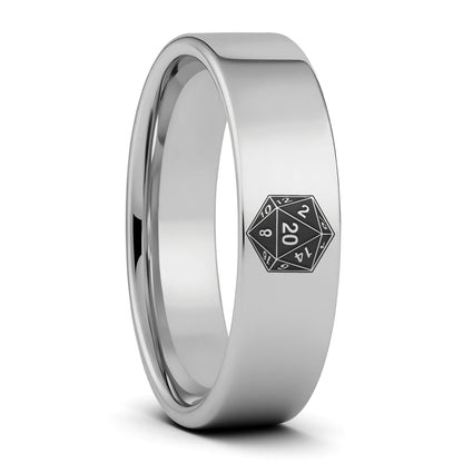 D20 Tungsten Women's Wedding Band