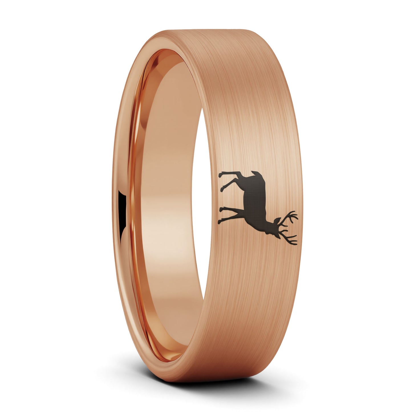 Deer Brushed Tungsten Men's Wedding Band