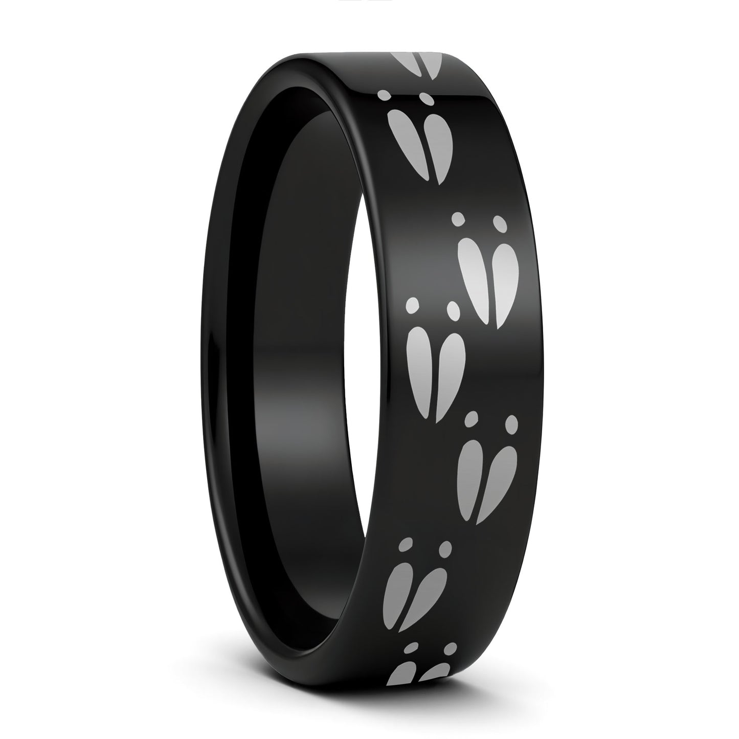 Deer Tracks Tungsten Men's Wedding Band