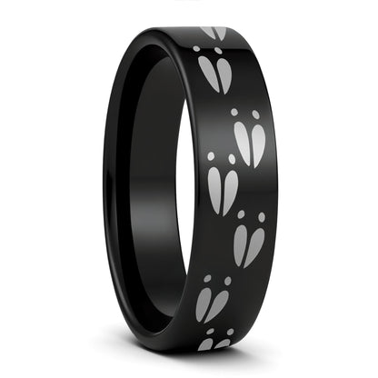 Deer Tracks Tungsten Men's Wedding Band