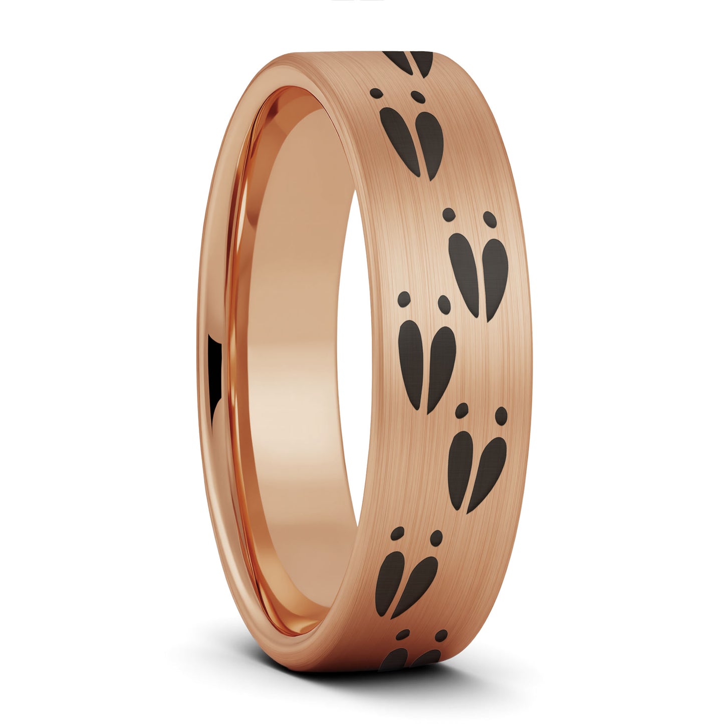 Deer Tracks Brushed Tungsten Men's Wedding Band