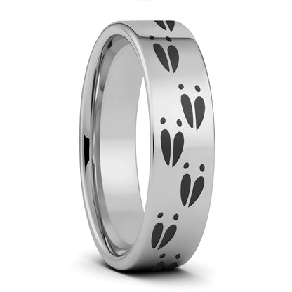 Deer Tracks Tungsten Men's Wedding Band