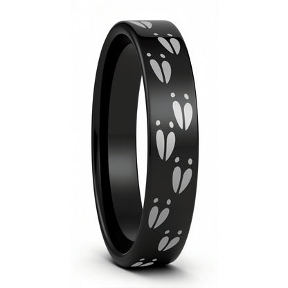 Deer Tracks Tungsten Men's Wedding Band
