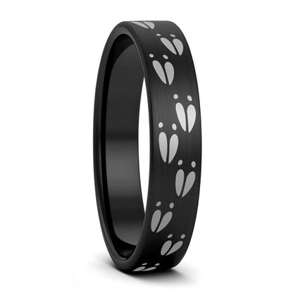 Alliance pour hommes en tungstène noir Deer Track