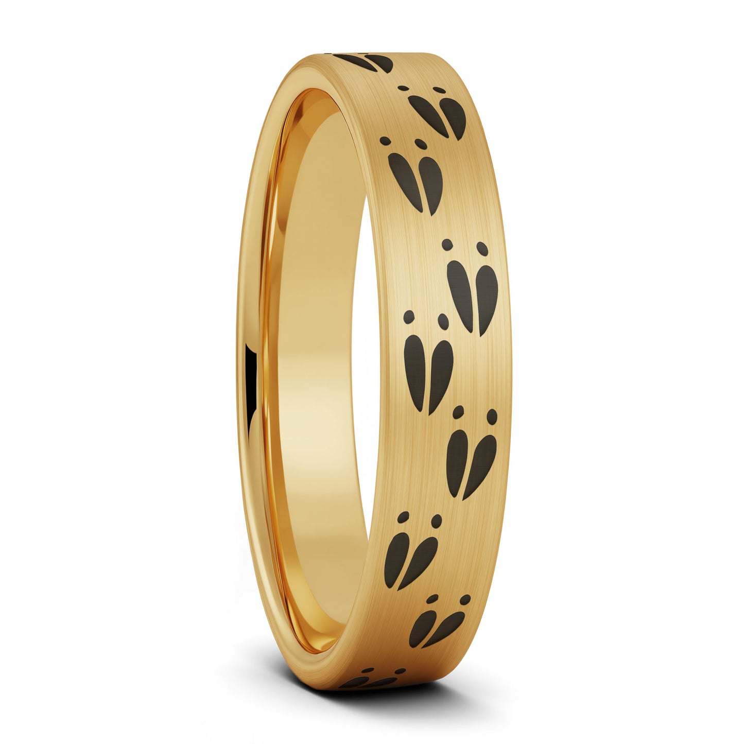 Alliance pour hommes en tungstène noir Deer Track