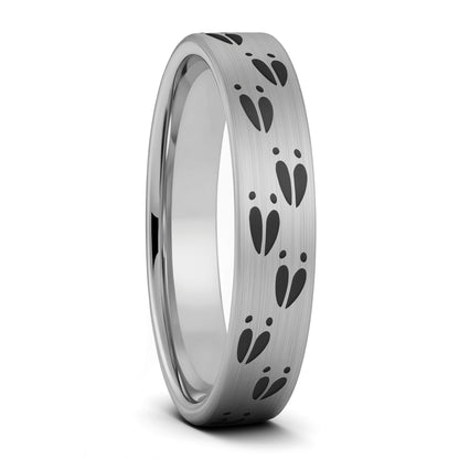 Alliance pour hommes en tungstène noir Deer Track