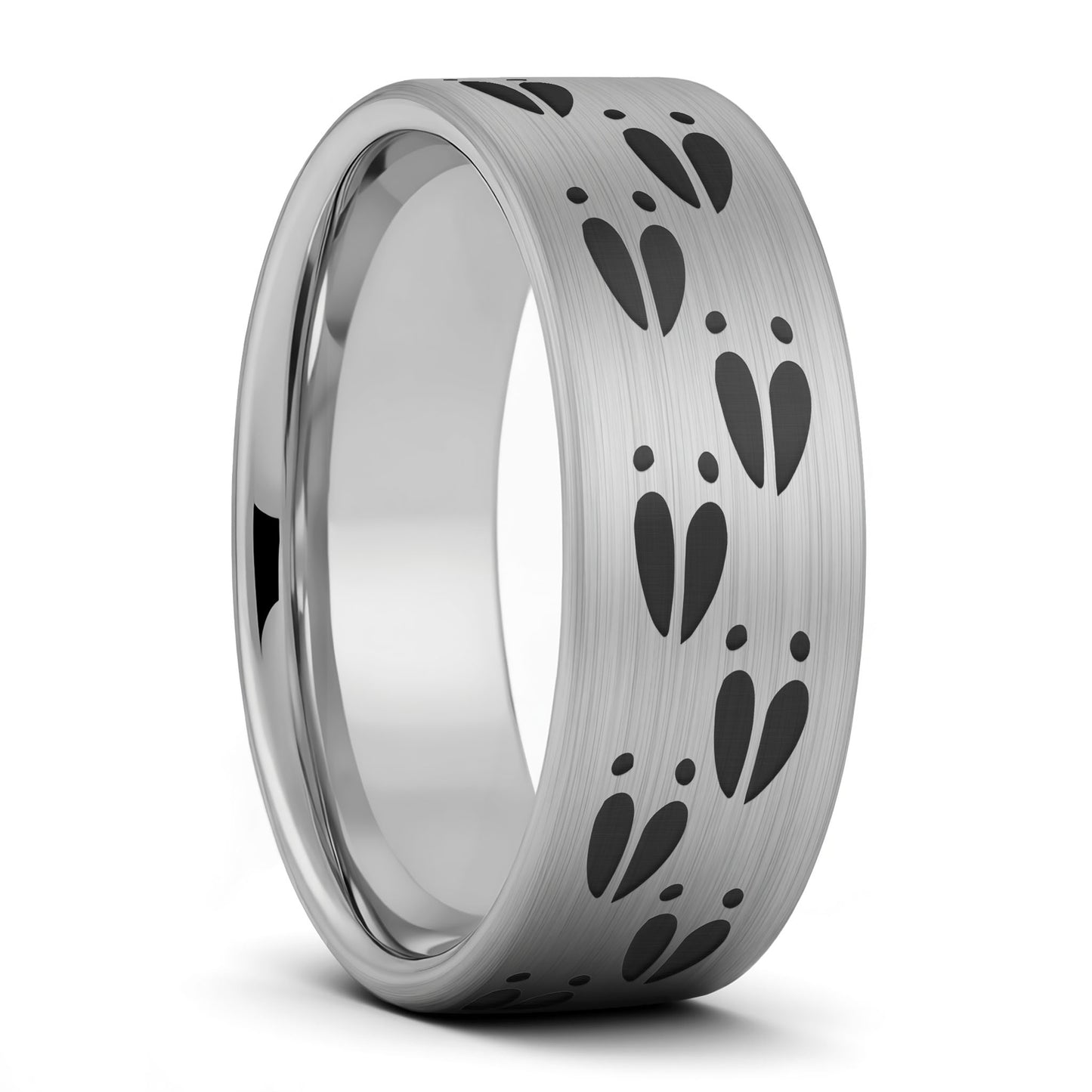 Alliance pour hommes en tungstène noir Deer Track