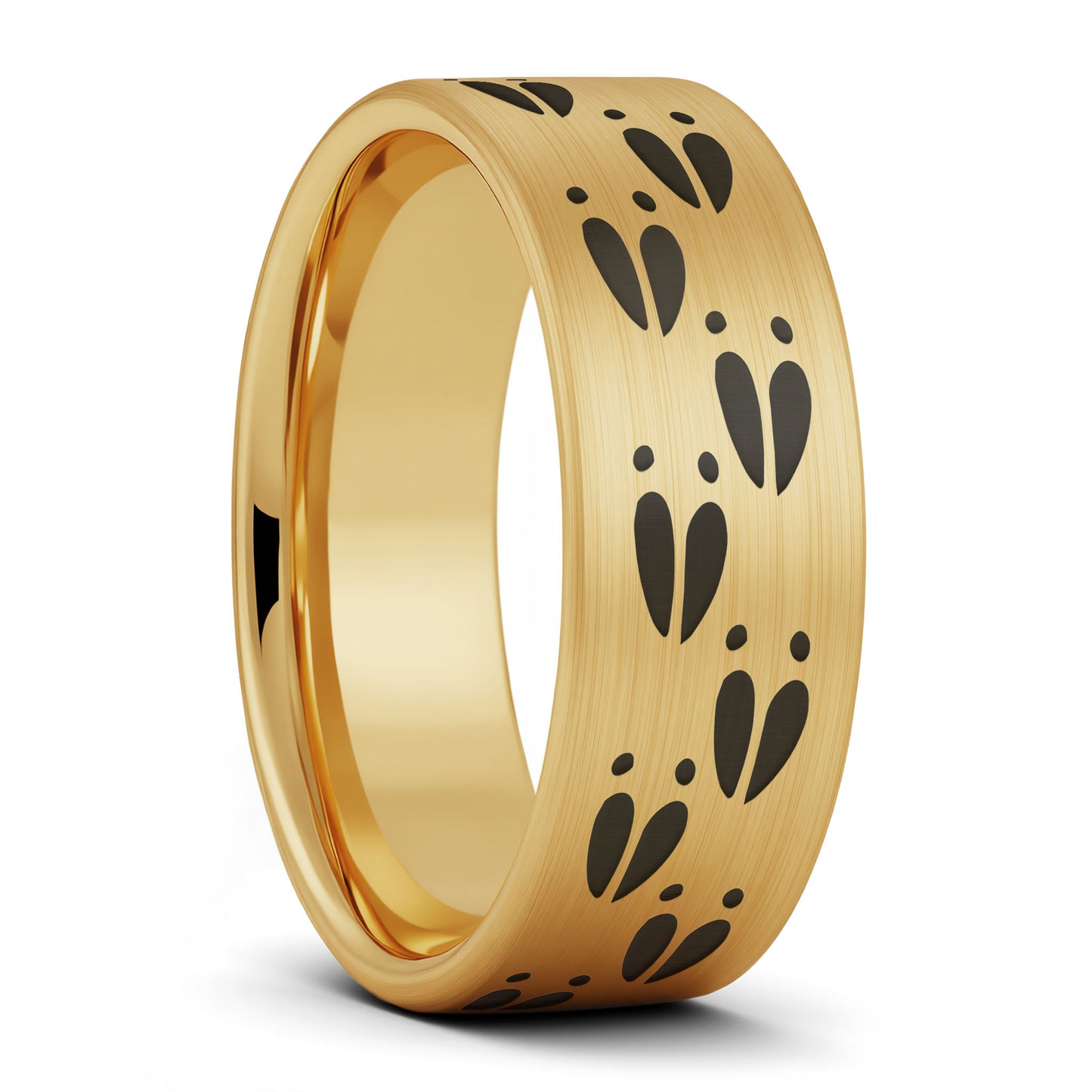 Alliance pour hommes en tungstène noir Deer Track