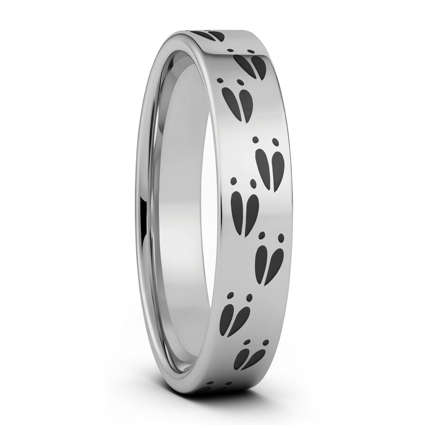 Deer Tracks Tungsten Men's Wedding Band